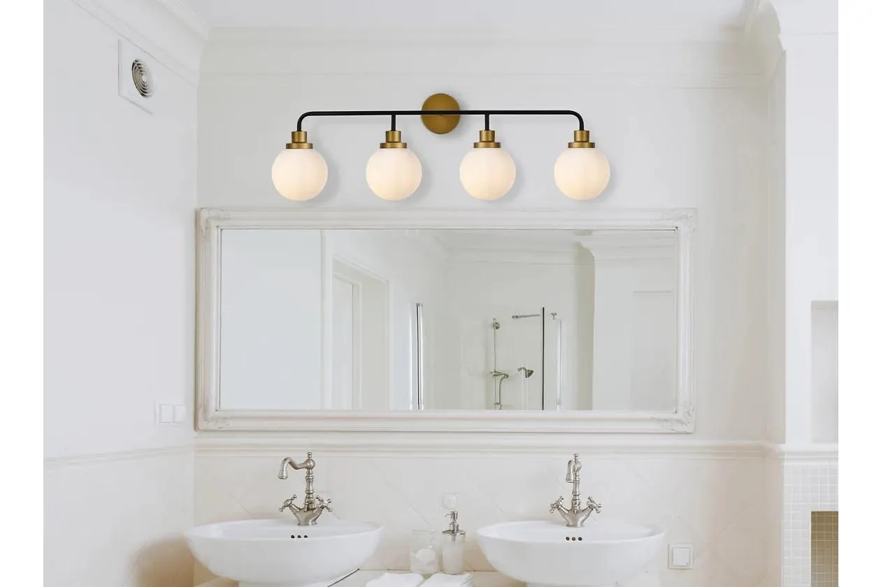 Hanson 4 Lights Bath Sconce In Black