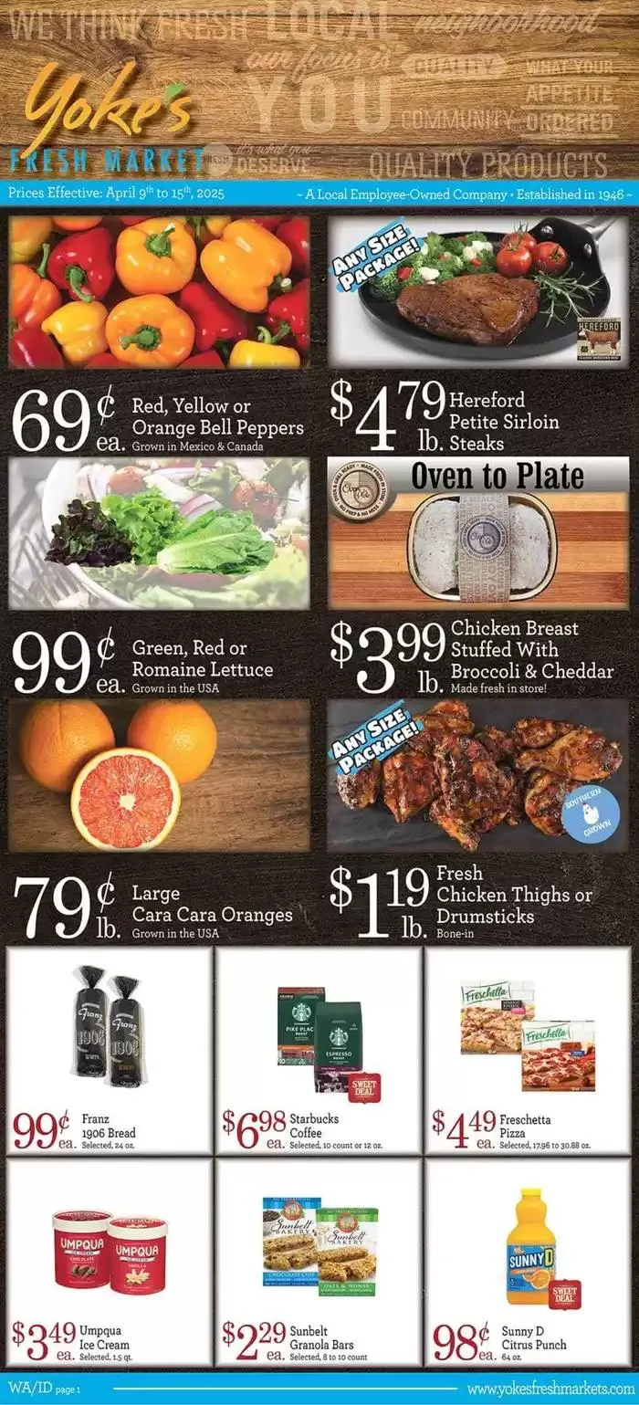 Weekly ad Yoke's Fresh Market Weekly Ad from April 9 to April 15 2025 - Page 1