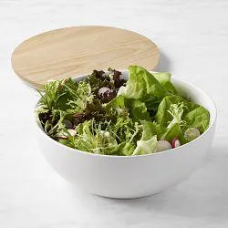 OPEN BOX: Hold Everything Lidded Ceramic Bowl, Ashwood, 12"