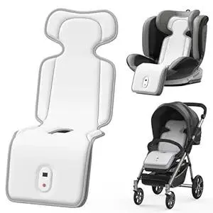 AMACOOL Baby Stroller Cooling Pad, 3D Breathable Carseat Cooling Pad with 2 Built-in Blower, Max 10H Ventilation 3 Speeds 10000mAh Rechargeable Cooling Mat Liner for Toddler Baby Summer Essentials