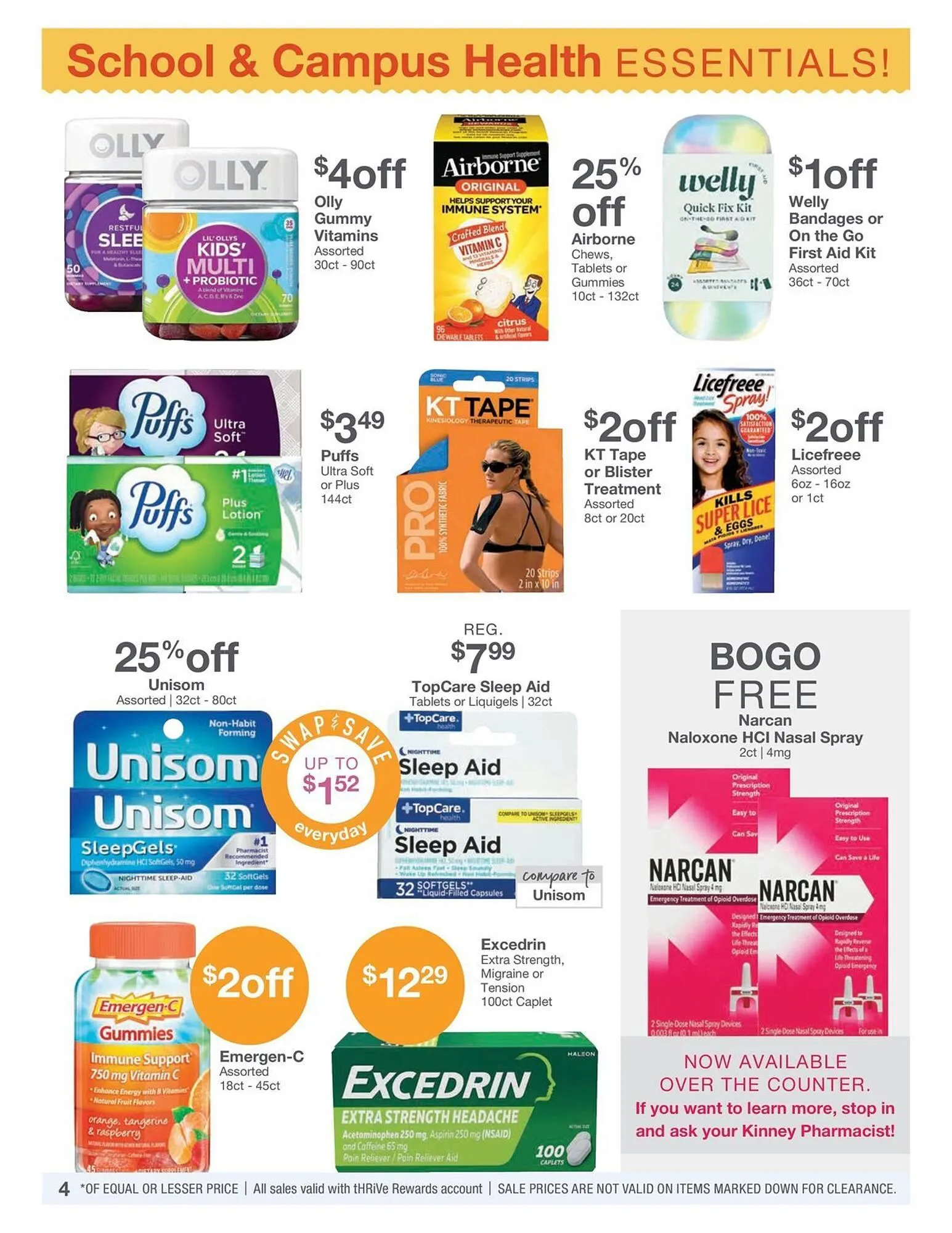 Weekly promotion Kinney Drugs Weekly Ad spanning from August 1 to August 31 2025 - Page 4 for Catalogue 365