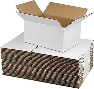 White Shipping Boxes 10x7x5 Inches Small Corrugated Cardboard Boxes, 25 Pack