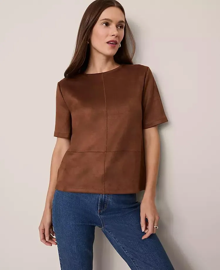Faux Suede Top