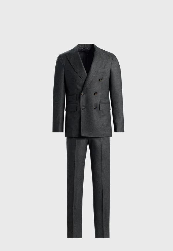 Double Breasted Wool Houndstooth Suit