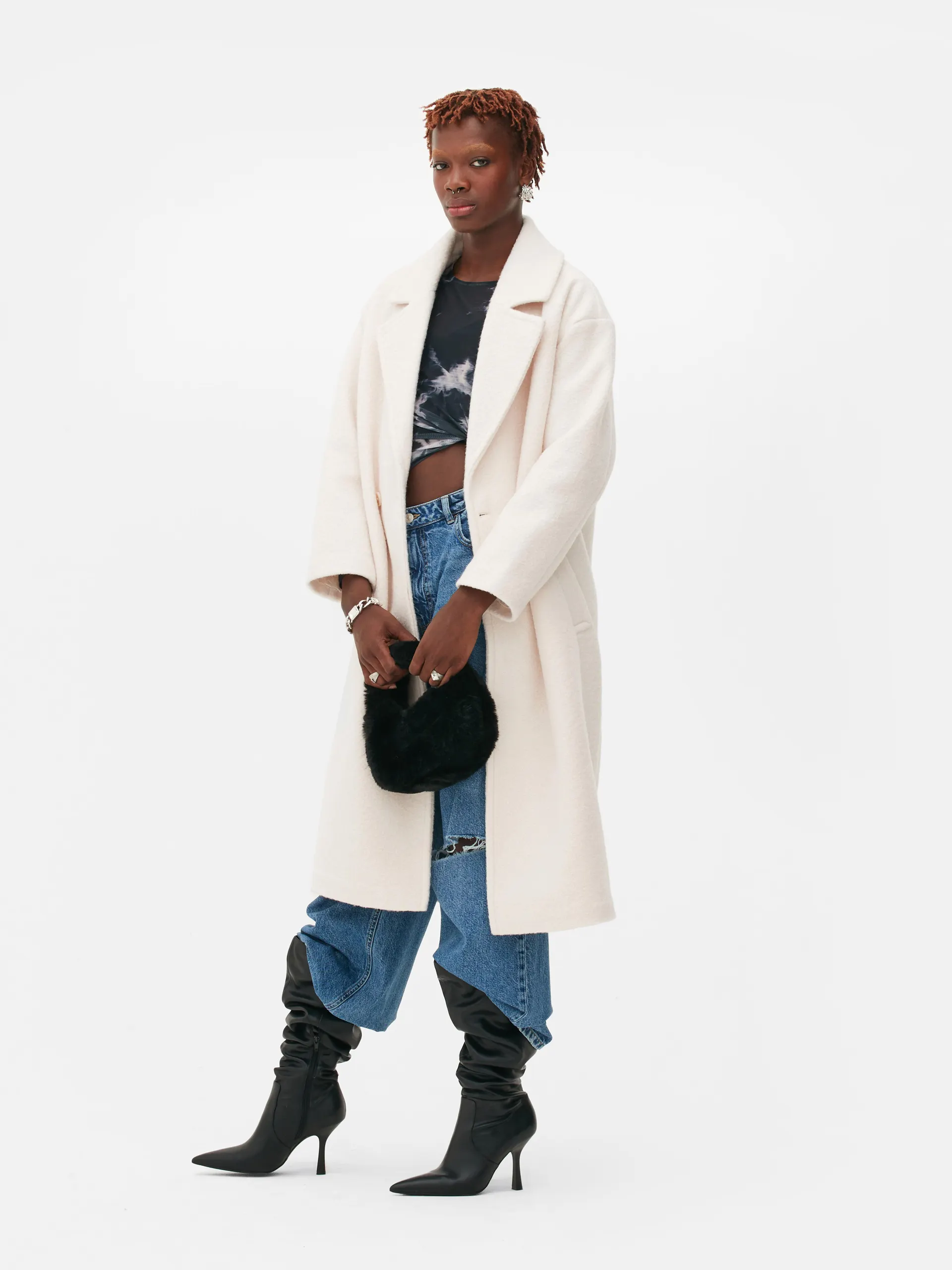 Rita Ora Oversized Double-Breasted Coat