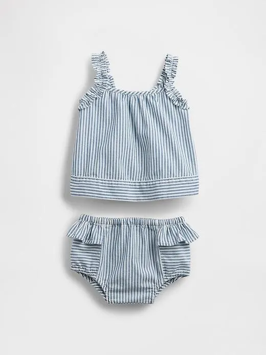 Baby Denim Stripe Outfit Set