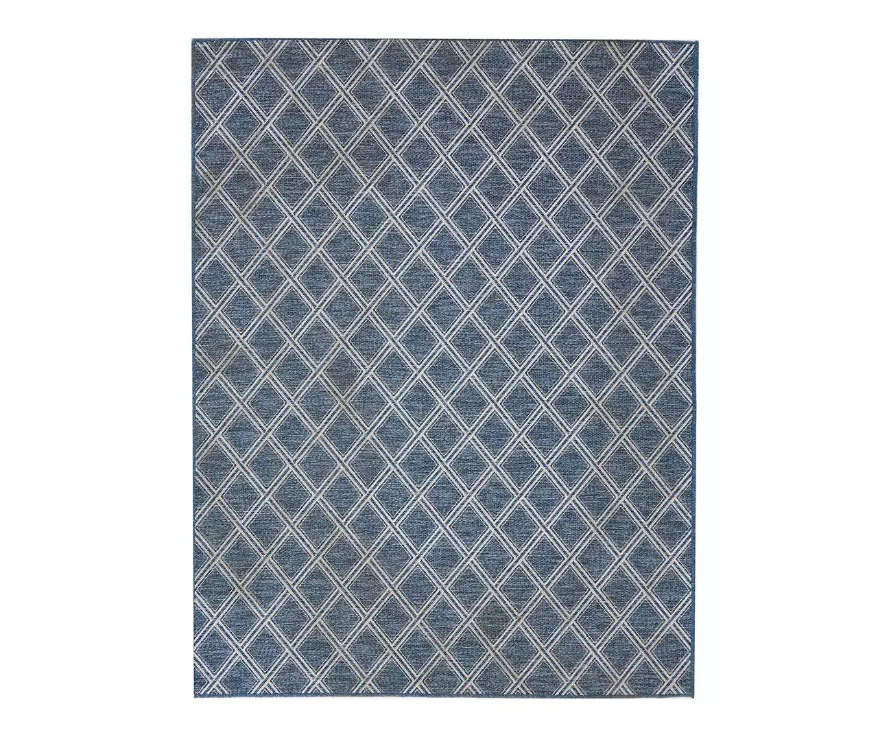 Bancroft Navy Lattice Outdoor Area Rug, (5' x 7')
