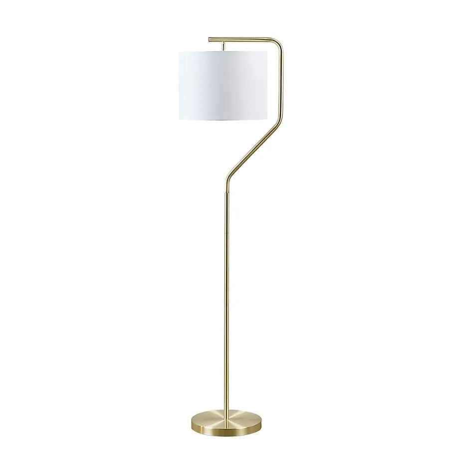 BABOOM Metal Floor Lamp 60-in Gold Arc Floor Lamp with Plastic Shade