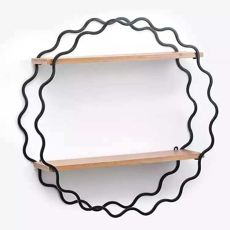 Scalloped Metal 2 Tier Wall Shelf