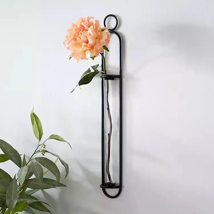 Black Singular Glass Wall Budvase