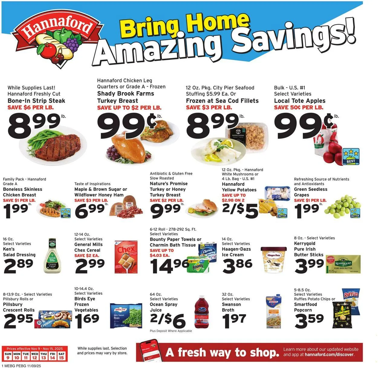 Weekly ad Hannaford Current weekly ad from November 9 to November 15 2025 - Page 1