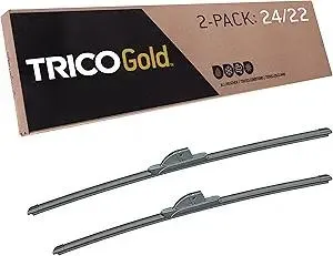 TRICO Gold 24" + 22" Premium Automotive Replacement Windshield Wiper Blades (Set of 2), Passenger and Driver Side All-Weather Beam Wiper Blades for Select Vehicle Models