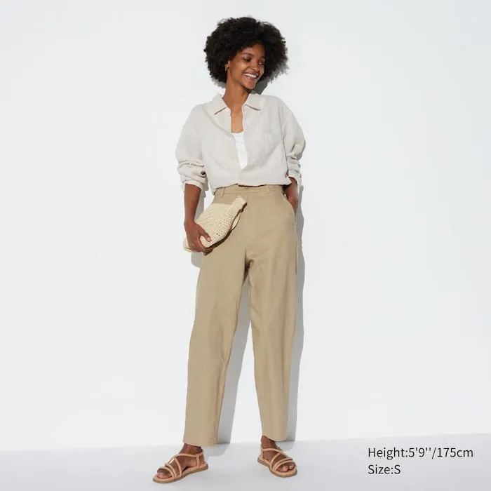 Linen Cotton Tapered Pants (Tall)