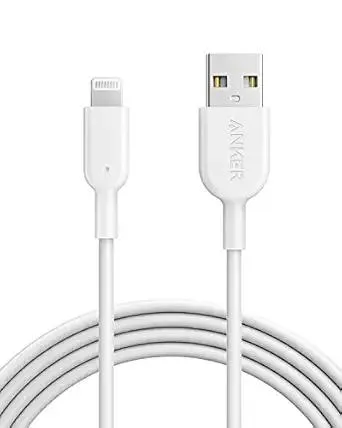 Anker Powerline II Lightning Cable,Apple MFi Certified,USB Charging/Sync Lightning Cord Compatible with iPhone 11 Series/SE/Xs/XR,and More(6FT,White)