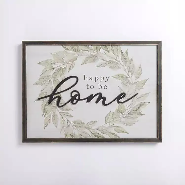 Happy to Be Home Wreath Wall Plaque