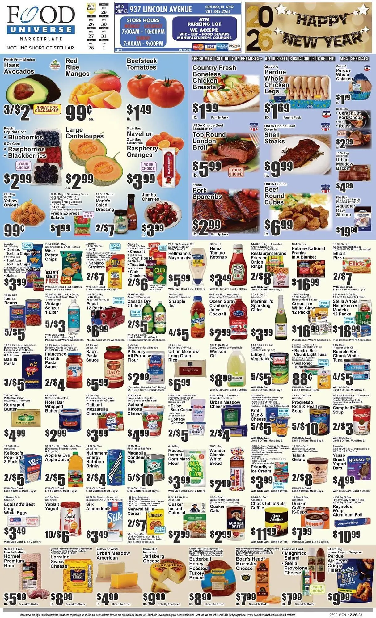 Weekly ad Food Universe circular from December 26 to January 1 2026 - Page 1