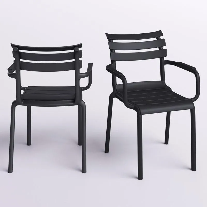 Black Aragons Outdoor Stacking Dining Armchair