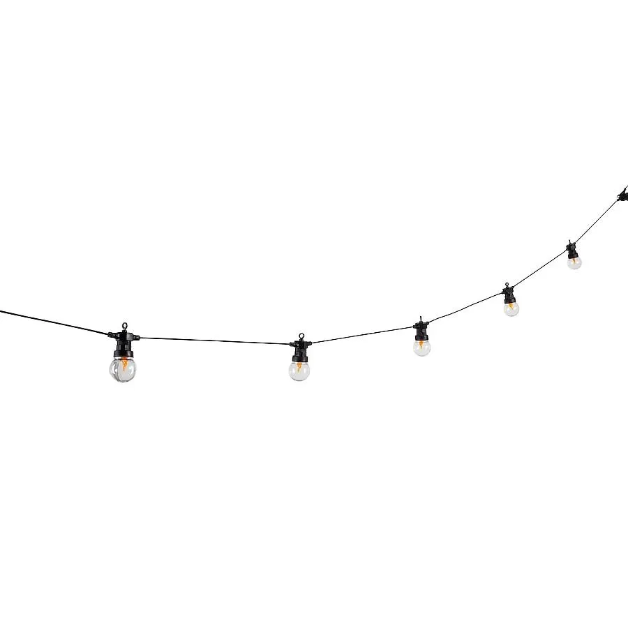 Harbor Breeze 16-ft Plug-in black Indoor/Outdoor String Light with 10 Yellow -Light LED Globe Bulbs