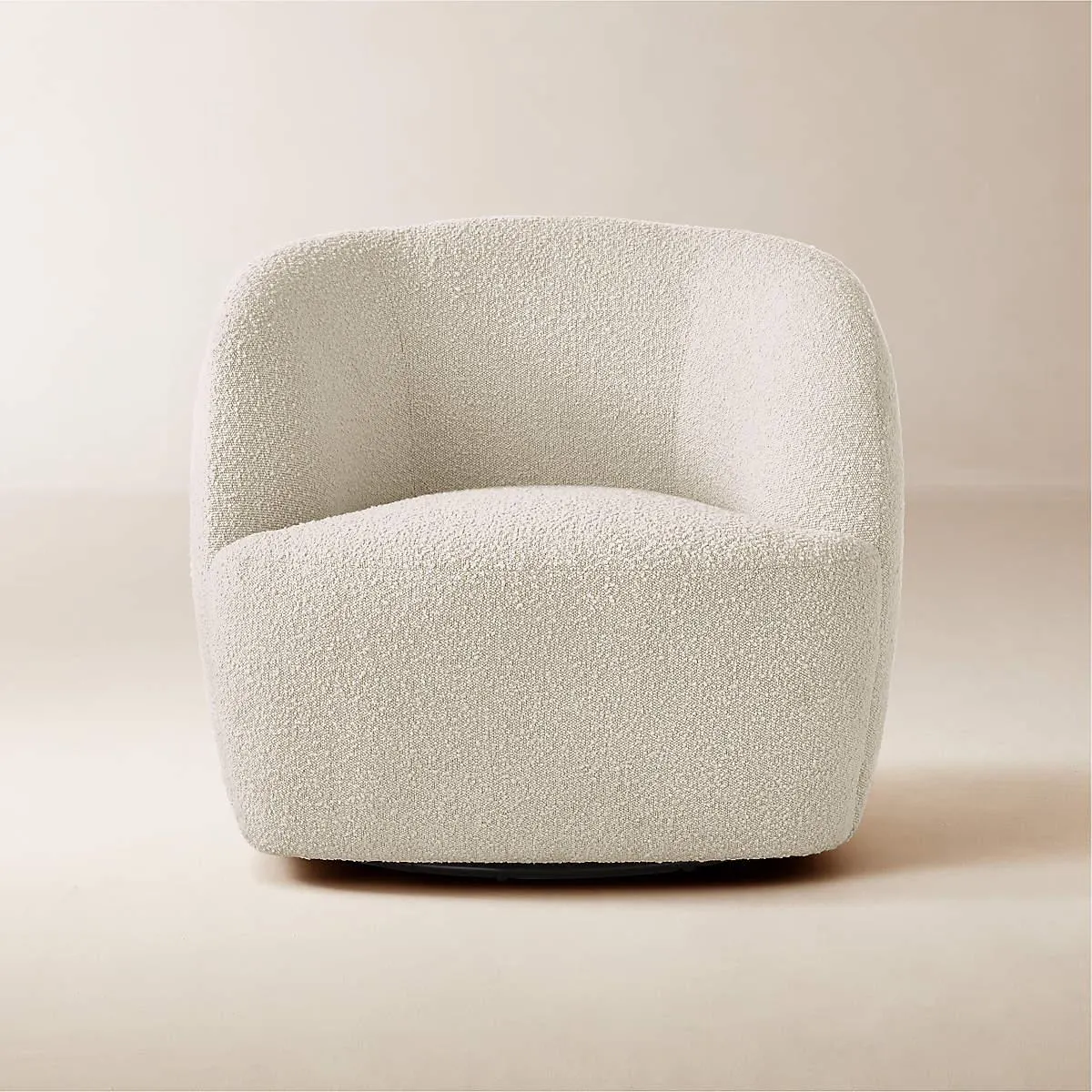 Gwyneth Ivory Boucle Swivel Chair by goop