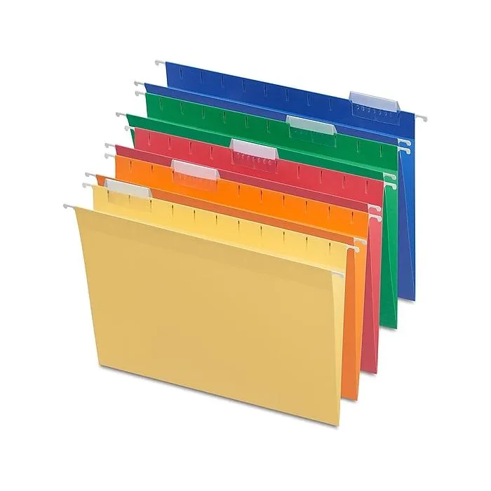 Staples® Heavy Duty Bright Colored Hanging File Folders,