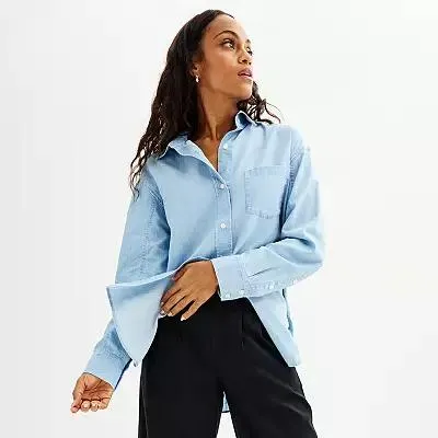 Women's Sonoma Goods For Life® Oversized Boyfriend Shirt
