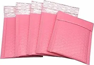 3.5x5 Inch Pink Poly Bubble Mailers Small Padded Envelopes Self-Sealing Shipping Bags 50 Pack