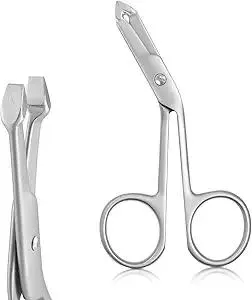 Professional Scissor Tweezers - 3Cr13 Stainless Steel Tweezers with Handles, Larger Grabbing Surface Area, Precision Eyebrow Tweezers for Women and Men Facial Hair