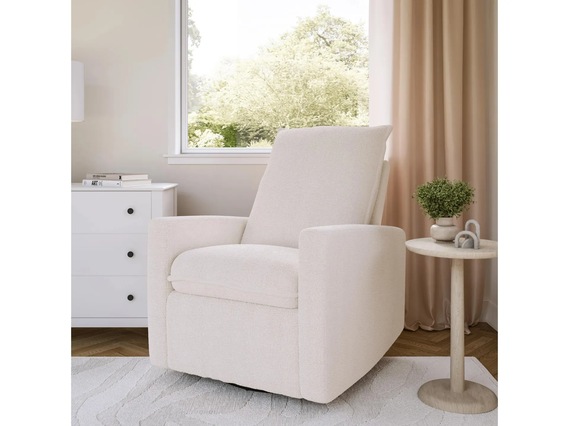 CorLiving Boucle Nursery Swivel Glider Recliner
