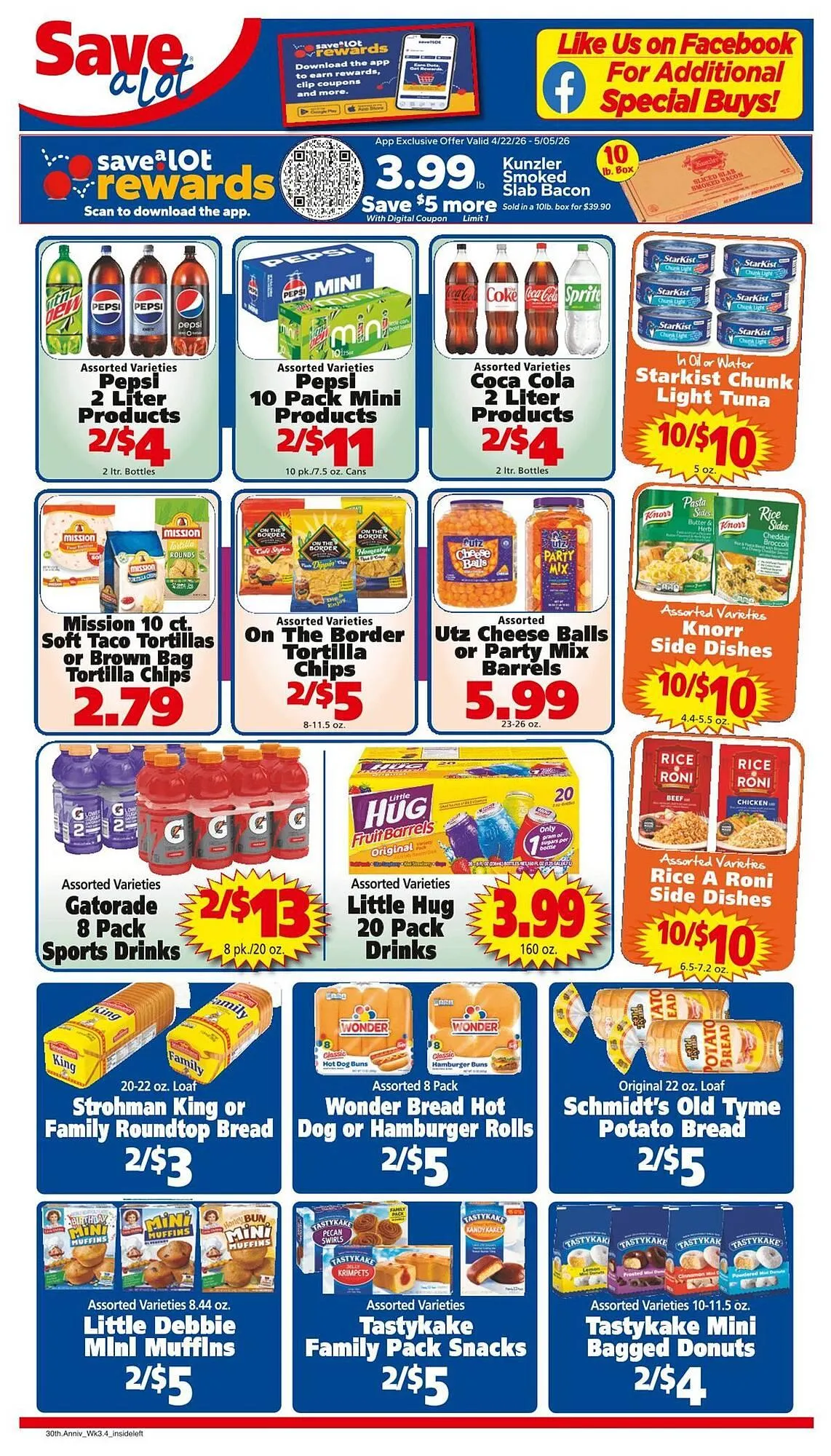 Weekly promotion Save a Lot weekly ad spanning from April 22 to May 5 2026 - Page 2 for Catalogue 365