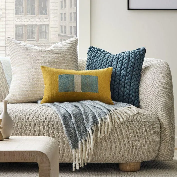 Braided Silk Pillow Cover & Throw Set