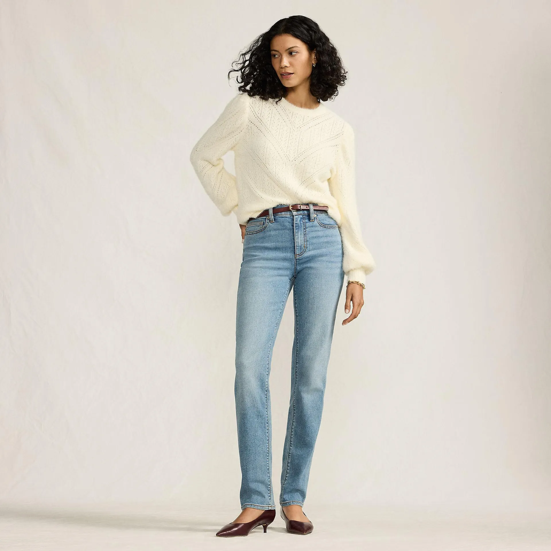 Women's Recover High Rise Straight Leg Blue Jeans