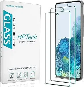 HPTech (2 Pack Designed for Samsung Galaxy S20 FE, Galaxy S20 FE 5G, Galaxy S20 FE 5G UW Tempered Glass Screen Protector, 9H Hardness, Support Fingerprint Reader, Case Friendly