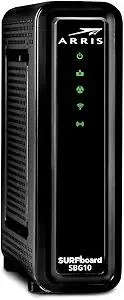 ARRIS (SBG10) - Cable Modem Router Combo - DOCSIS 3.0 16 x 4 Gigabit & AC1600 WiFi, For Comcast Xfinity, Cox, check with ISP for compatibility [Not for Spectrum] 400 Mbps Max Internet Speeds
