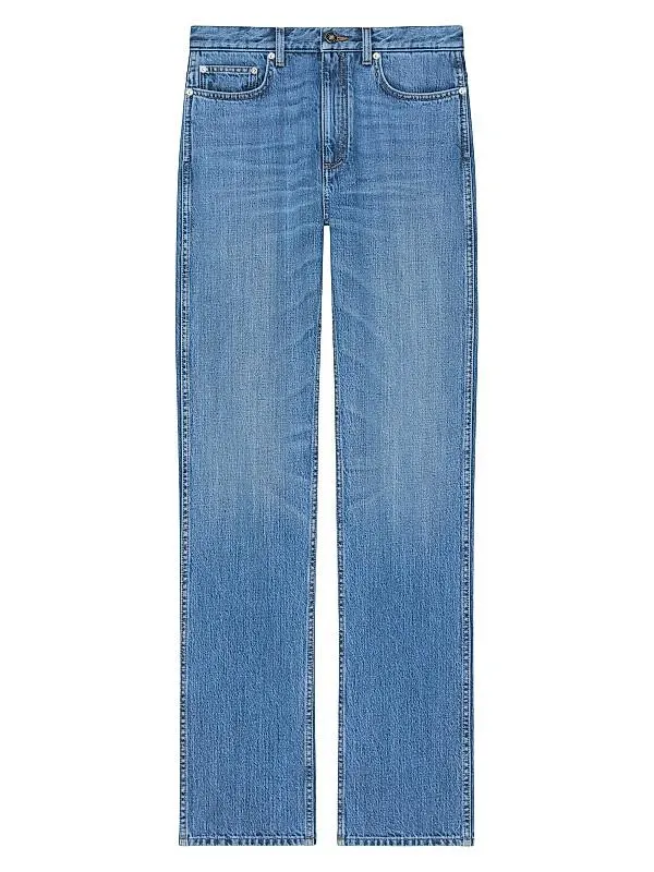 Straight Jeans in Washed Denim