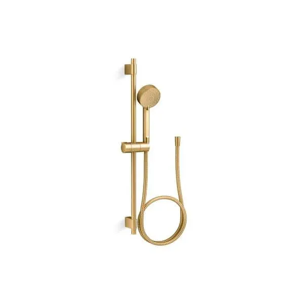 Awaken G90 24 in. 4-Spray Wall Mount Handheld Shower Head 2.5 GPM Kit in Vibrant Brushed Moderne Brass