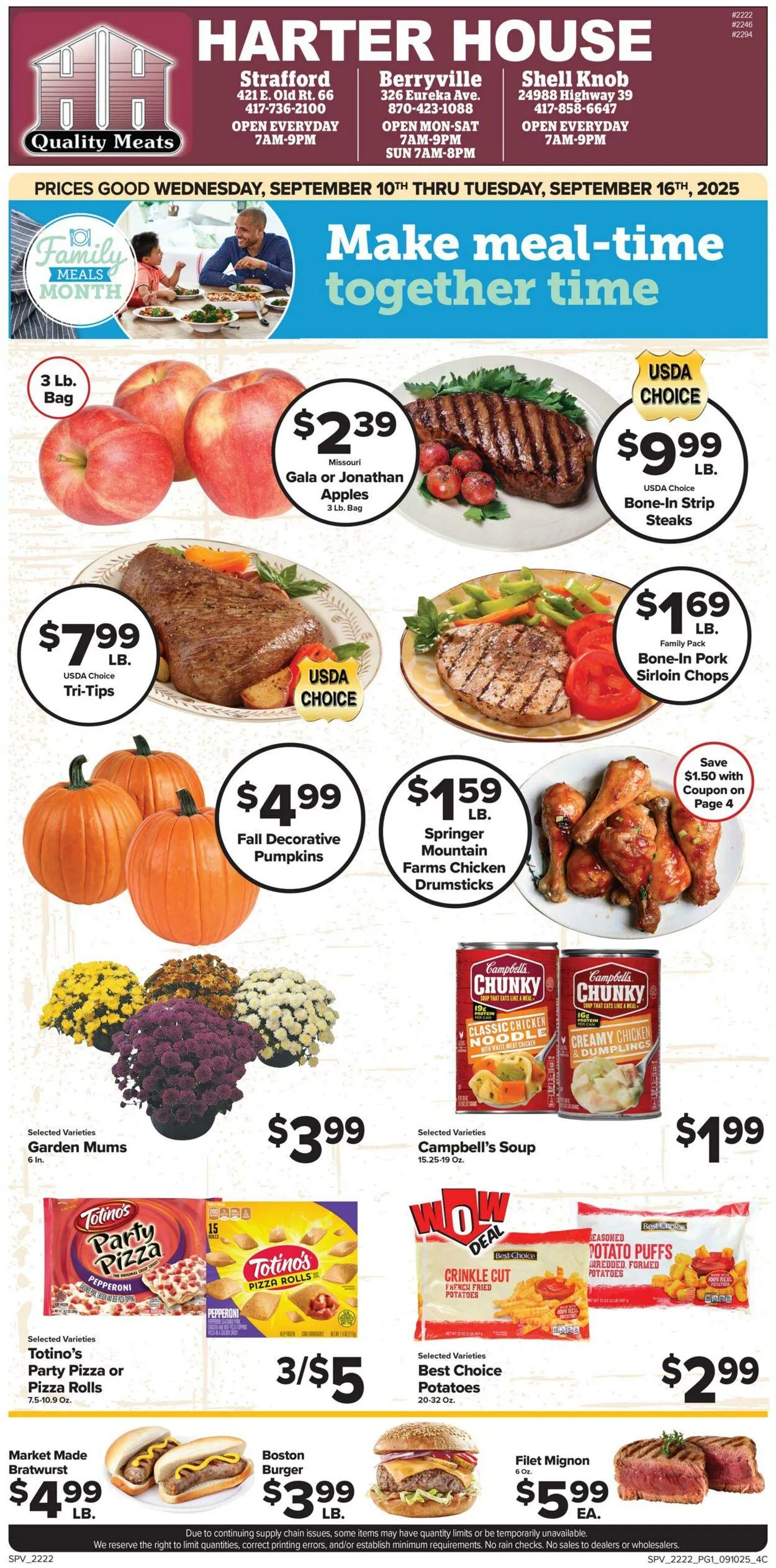 Weekly ad Harter House - Berryville, AR from September 10 to September 16 2025 - Page 1