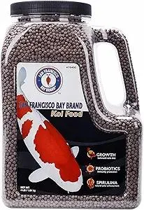 San Francisco Bay Brand Premium Koi Fish Food 4 lbs - Medium Floating Pellets Fish Food, All-Natural Spirulina & Probiotics Koi Food, Complete Multi-Season Diet, Enhance Color & Immunity, 36% Protein