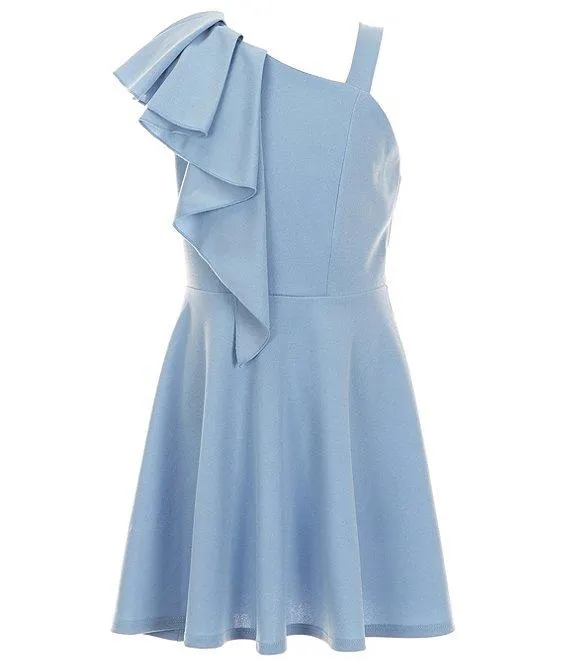 Big Girls One-Shoulder Ruffle Fit & Flare Dress