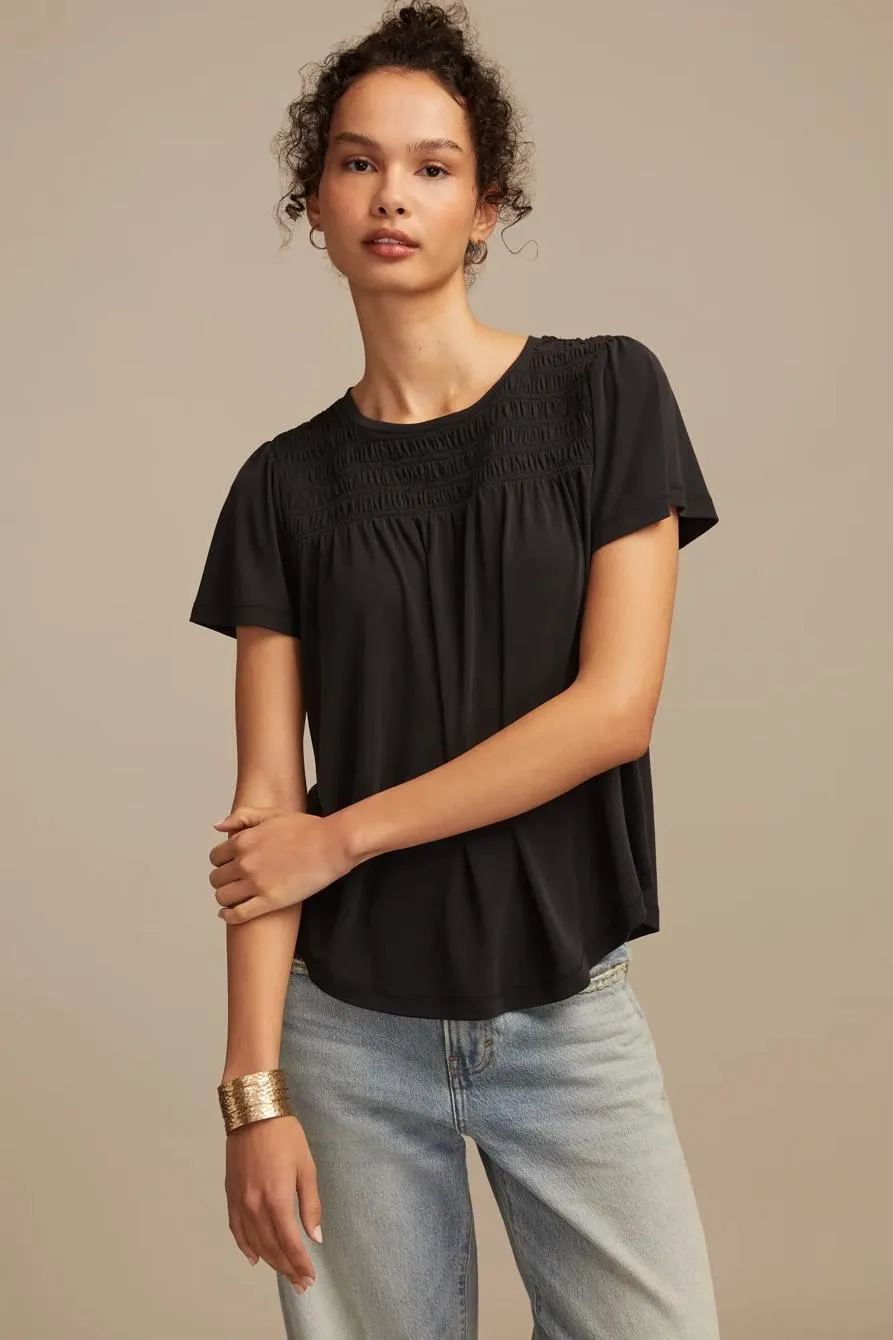 smocked sandwash top