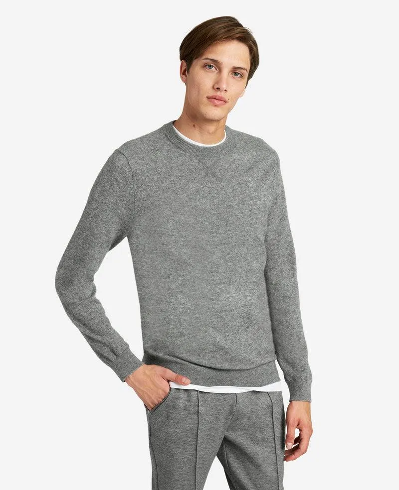 Site Exclusive! Crew Neck Cashmere Sweater - Grey Heather