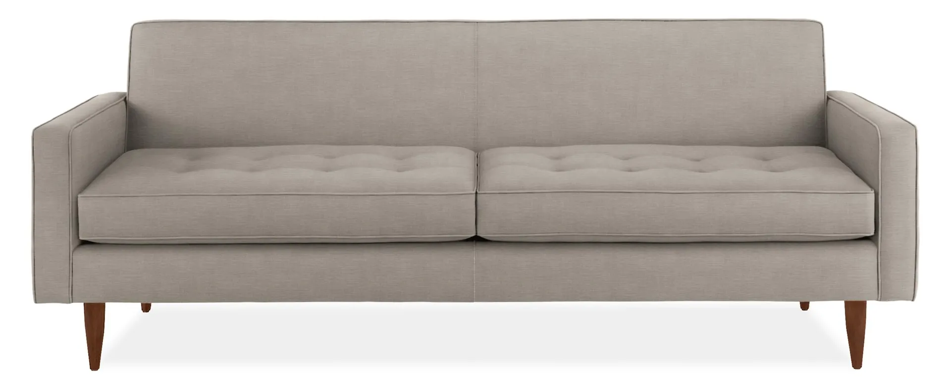 Reese 85" Two-Cushion Sofa in Mori Cement w/Mocha Legs