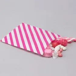 Fuchsia Stripes Paper Treat Bags (Package of 10 pieces)