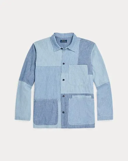 Classic Fit Patchwork Chambray Shirt
