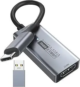 Newhope Video Capture Card, 4K HDMI to USB C 3.0 Capture Card, 1080P HD 60fps Live and Record Video Audio Grabber for Gaming, Streaming, Teaching, Video Conference