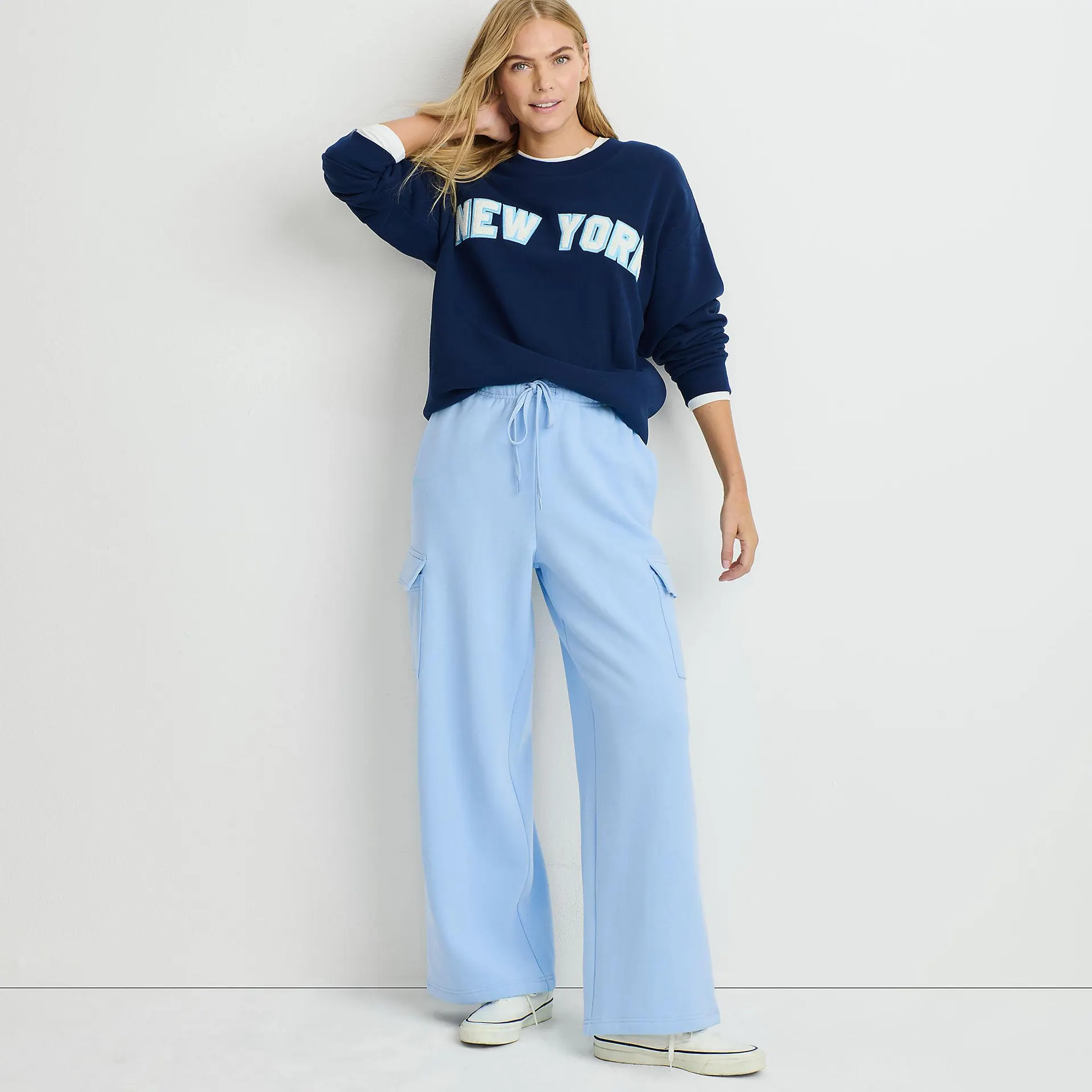 Women's Serious Sweats High Rise Wide Leg Cargo Pants