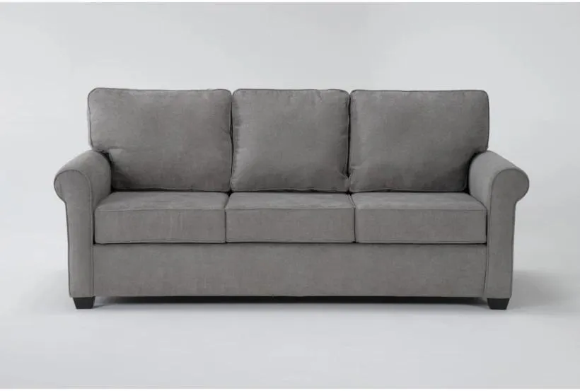 Athos Vintage Grey Fabric 86" Sofa | Rolled Arms