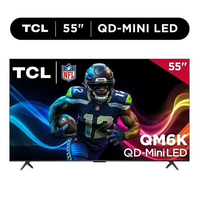 TCL 55" QM6K Series QD-Mini LED QLED 4K UHD Smart TV with Google TV (NEW 2025) 55QM6K