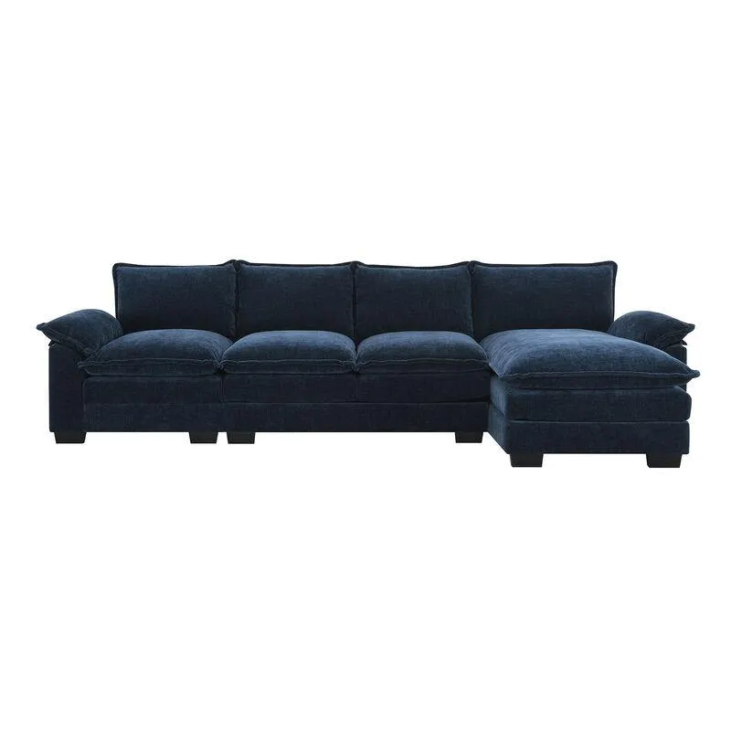 Merax 5-seat Upholstered Cloud Sofa with Double Seat Cushions