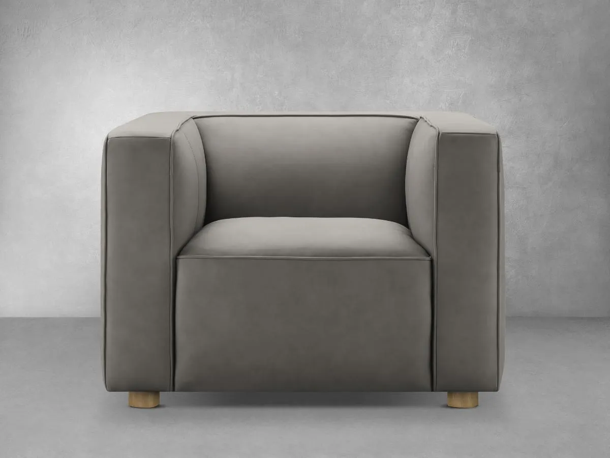 JoJo Fletcher Matteo Nubuck Leather Chair - Gray