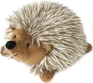 Pawaboo Plush Dog Toy, Non-Toxic Super Soft Faux-Fur Hedgehog Dog Toy Squeak Aninal Toy Stuffed Biting Training Playing Toys for Dog Puppy, Brown
